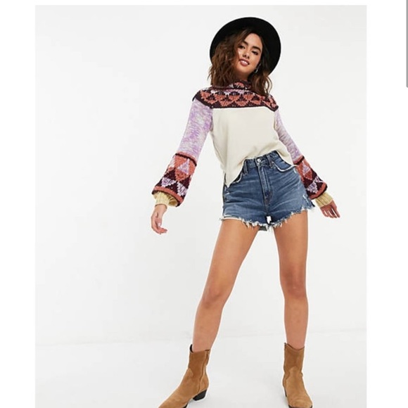 NWT $128 Free People Swit The Small Stuff Pullover Femme Combo Size XL - Picture 7 of 8